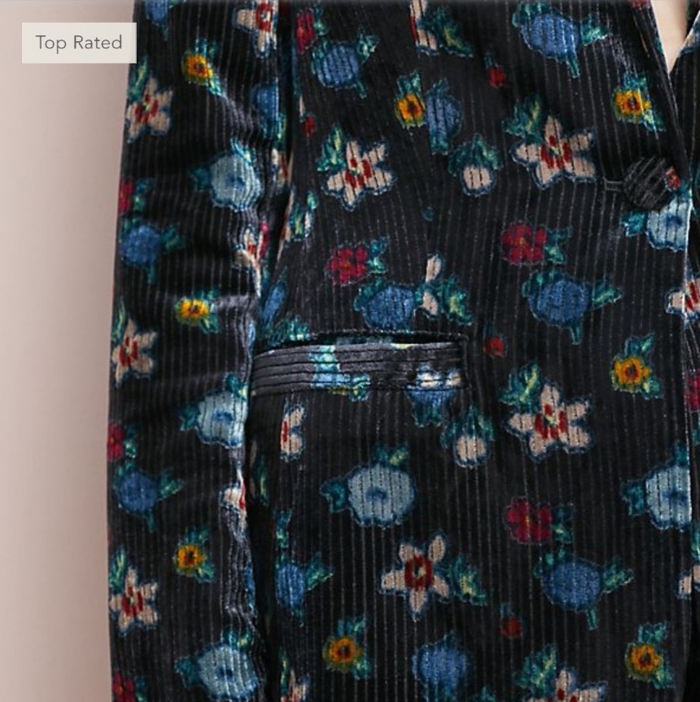NWT Anthropologie Velvet Floral Bloom Jacket - Picture 6 of 8